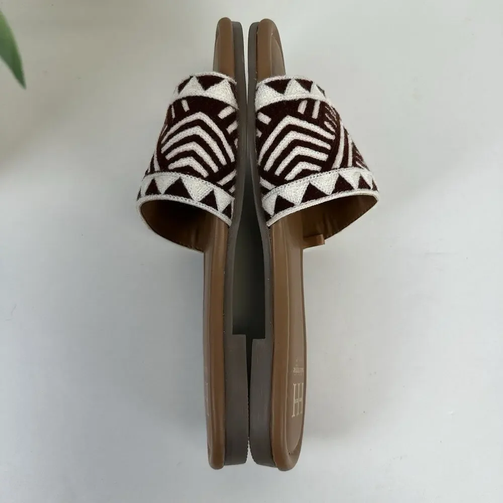 Haute Hippie Style Embro Slide Sandal Geometric Southwest Aztec Flat Shoe Size 7